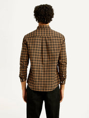 Men'S Checkered Slim Fit Oxford Shirt