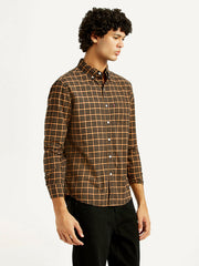 Men'S Checkered Slim Fit Oxford Shirt
