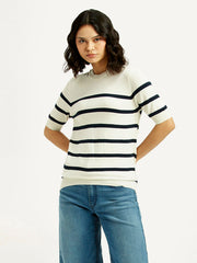 Women'S Striped Crew Neck T-Shirt