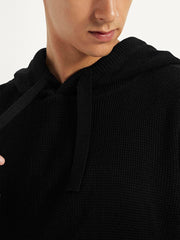 Men'S Solid Hooded Sweater