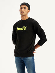 Men'S Brand Logo Black Crew Neck Sweater