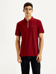 Men'S Solid Red Slim Fit Polo T-Shirt - Goyalsons ShopMax