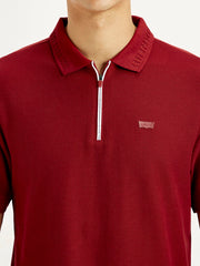 Men'S Solid Red Slim Fit Polo T-Shirt - Goyalsons ShopMax