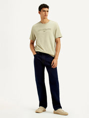 Men'S 505 Navy Blue Straight Fit Mid Rise Jeans