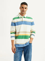 Men'S Striped Multi Color Slim Fit Polo T-Shirt - Goyalsons ShopMax