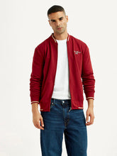 Men's Brand Logo Red Collar Neck Sweatshirt