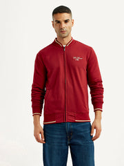 Men'S Brand Logo Red Collar Neck Sweatshirt - Goyalsons ShopMax