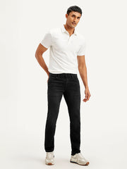 Levi's men's slim black jeans, style 002JU-0005, displayed on a model showing front view and fit.