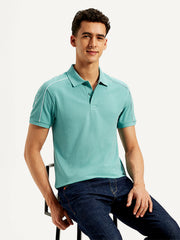 Men'S Typographic Print Slim Fit Polo T-Shirt