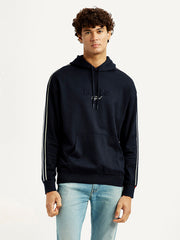 Men'S Graphic Black Hooded Sweatshirt