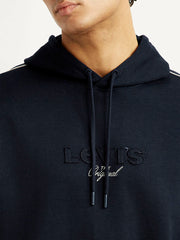 Men'S Graphic Black Hooded Sweatshirt