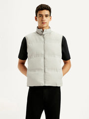 Men'S Solid Grey Puffer Jacket