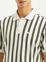 Men'S Striped Slim Fit Polo T-Shirt
