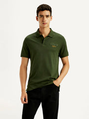 Men'S Brand Logo Dark Green Slim Fit Polo T-Shirt - Goyalsons ShopMax