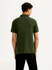 Men'S Brand Logo Dark Green Slim Fit Polo T-Shirt - Goyalsons ShopMax