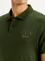Men'S Brand Logo Dark Green Slim Fit Polo T-Shirt - Goyalsons ShopMax