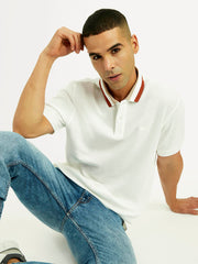 Men'S Solid White Slim Fit Polo T-Shirt - Goyalsons ShopMax