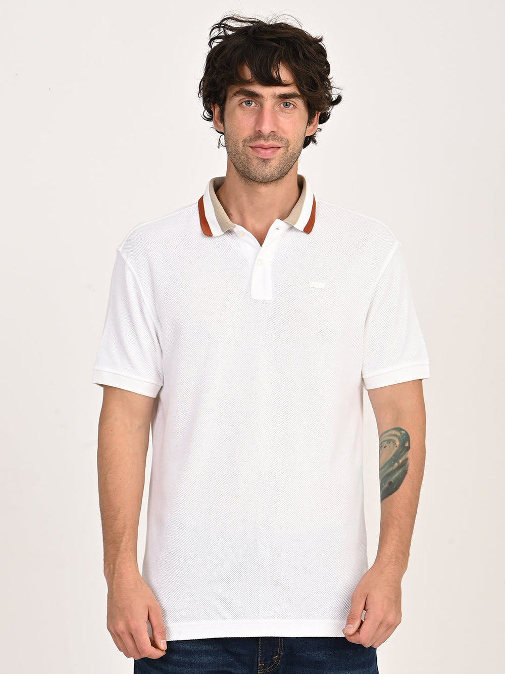 Men'S Solid White Slim Fit Polo T-Shirt - Goyalsons ShopMax