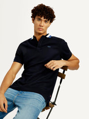 Men'S Solid Black Slim Fit Polo T-Shirt - Goyalsons ShopMax