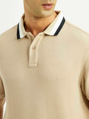 Men'S Solid Beige Slim Fit Polo T-Shirt - Goyalsons ShopMax