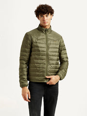 Men'S Quilted Olive Puffer Jacket - Goyalsons ShopMax