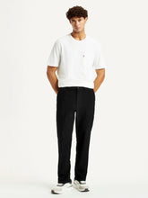 Men'S Black Relaxed Straight Fit Mid Rise Corduroy Chinos
