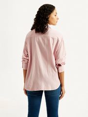 Women'S Striped Slim Fit Linen Shirt