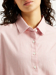 Women'S Striped Slim Fit Linen Shirt