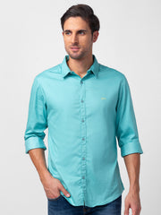 Spykar Mens Casual Shirt F/S Mshss1Bc028 Cool Blue