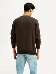 Men'S Graphic Print Brown Round Neck Sweatshirt