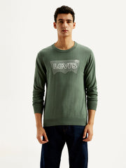Men'S Brand Logo Sage Crew Neck Sweater