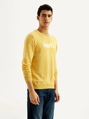 Men'S Brand Logo Yellow Crew Neck Sweater