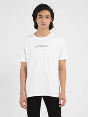 Men'S Brand Logo Crew Neck T-Shirt White