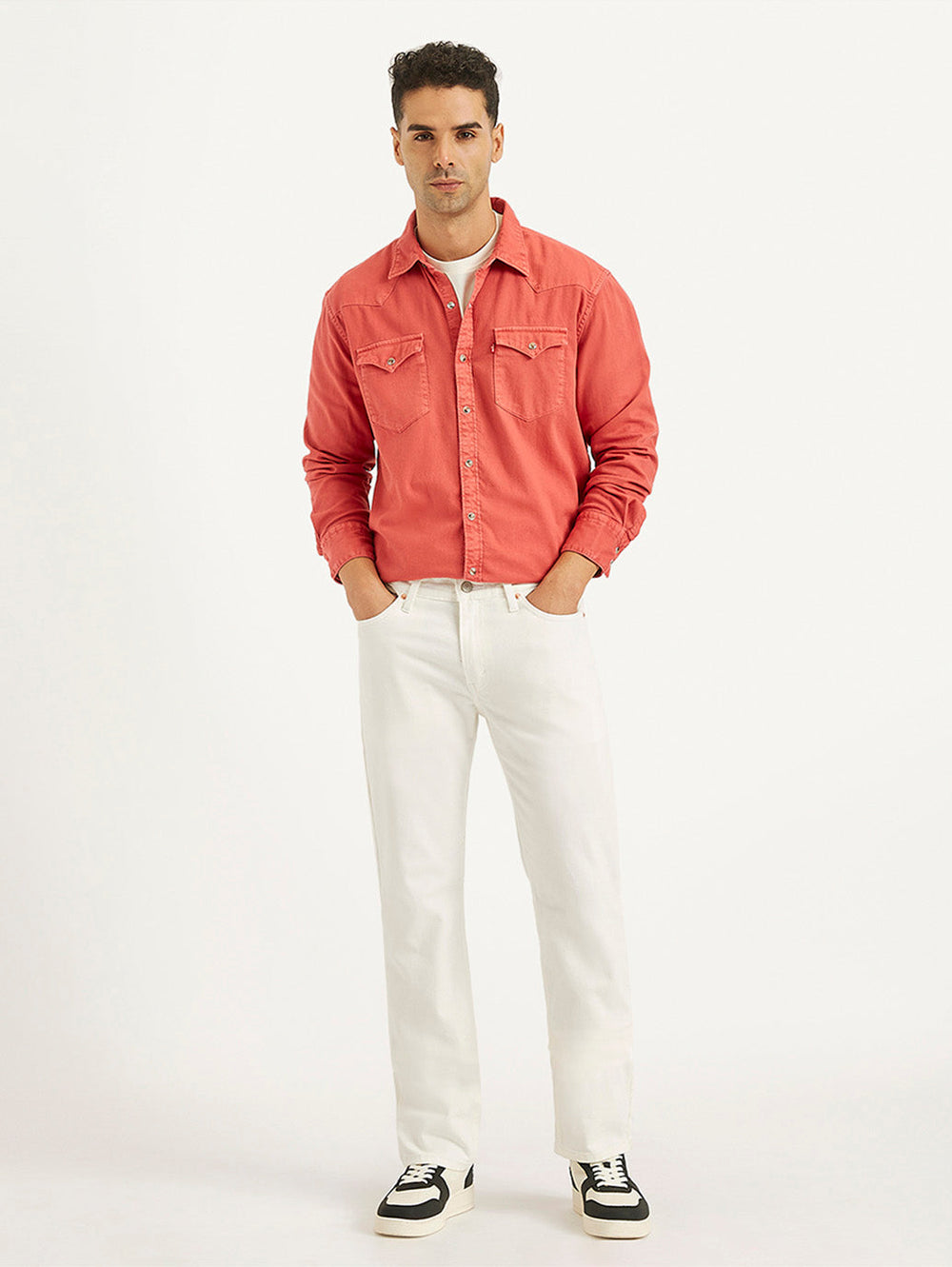 Levi's men's jeans 18298-1571, front view showing classic blue denim, slim fit style, and traditional five-pocket design.