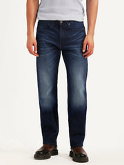 Levi's men's 511 dark blue slim fit hyper stretch jeans, front view showing classic five-pocket design and modern slim silhouette.