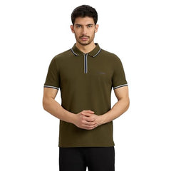Skechers men's multi-tone tipping polo shirt with long sleeves, casual upper wear featuring contrasting color accents.