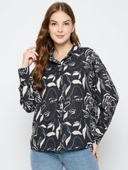 Madame Black Floral Print Shirt