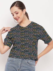 Madame Regular Fit Round Neck Printed T-Shirt
