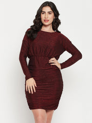 Madame Red Shimmer Bodycon Dress