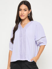 Madame Ladies Western Top H/S M5S18731 223 Lilac