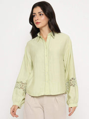 Madame Ladies Western Top H/S M5S18168 014 Green