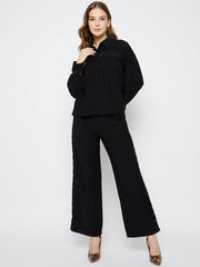 Madame Rayon Lace Black Co-Ord Set