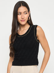 Madame Ladies Western Top H/S M5S16019 002 Black