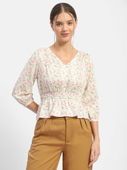 Madame Ladies Western Top H/S M4S18650 001 Beige