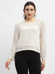 Madame Cut Out Back Off-White Knit Top