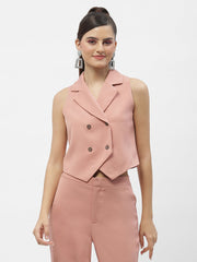 Madame Lapel Collar Peach Blazer