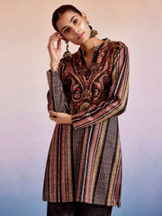 Black Embroidered Woolen Co-Ord Set