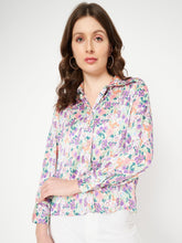 Madame All Over Floral Print Full Sleeve Purple Shirt