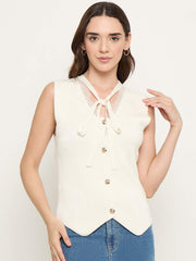 Madame Ladies Western Woolen Top M5W16042 001 Beige