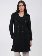 Ladies Solid Collar Full Sleeve Coat